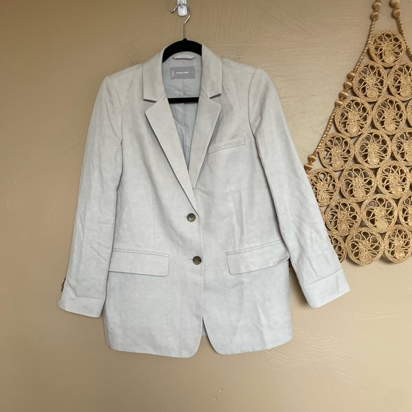 Everlane The Cotton-Linen Blazer, Sandstone, Size 2 - Picture 4 of 7